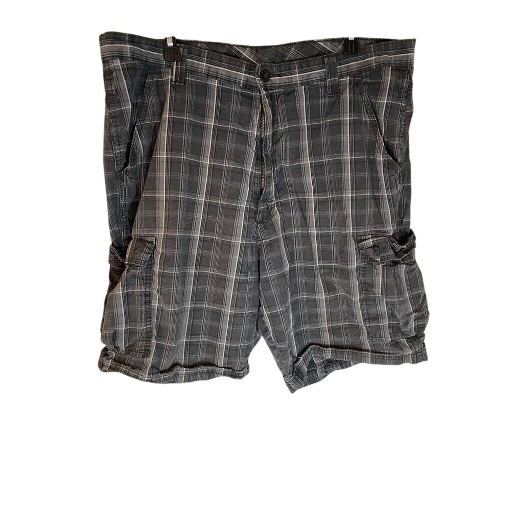 Wrangler Mens Grey Plaid Cotton‎ Cargo Shorts Size 38 60CMW8A